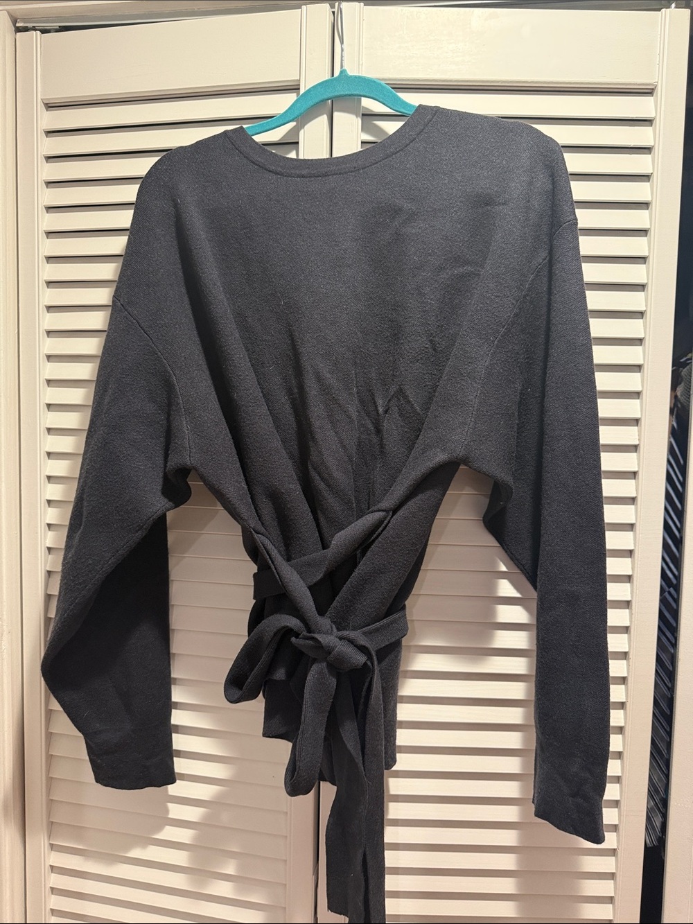Modern Citizen navy wraparound tie sweater